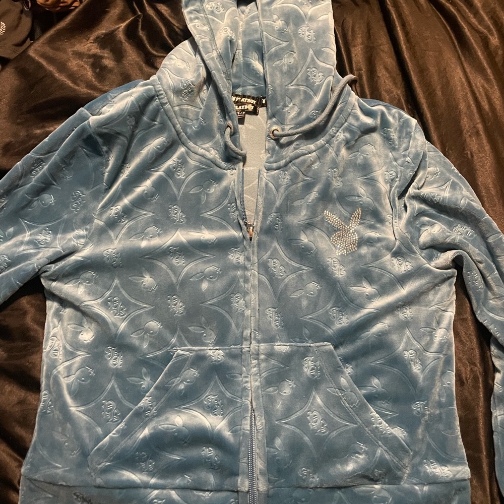 Blue Discontinued rare disco playboy zip up
